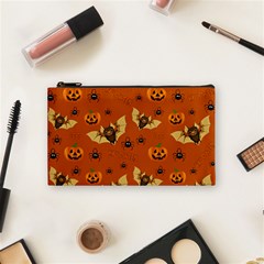 Bat, Pumpkin And Spider Pattern Cosmetic Bag (small)  by Valentinaart