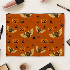 Bat, Pumpkin And Spider Pattern Cosmetic Bag (xl) by Valentinaart