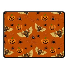 Bat, Pumpkin And Spider Pattern Fleece Blanket (small) by Valentinaart