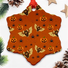 Bat, Pumpkin And Spider Pattern Ornament (snowflake) by Valentinaart