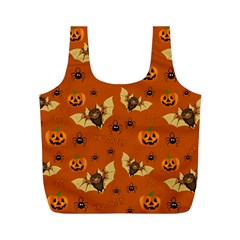 Bat, Pumpkin And Spider Pattern Full Print Recycle Bags (m)  by Valentinaart