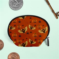 Bat, Pumpkin And Spider Pattern Accessory Pouches (small)  by Valentinaart