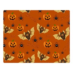 Bat, Pumpkin And Spider Pattern Double Sided Flano Blanket (large)  by Valentinaart