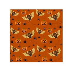 Bat, Pumpkin And Spider Pattern Small Satin Scarf (square) by Valentinaart