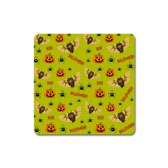 Bat, pumpkin and spider pattern Square Magnet