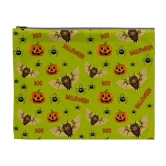 Bat, Pumpkin And Spider Pattern Cosmetic Bag (xl) by Valentinaart