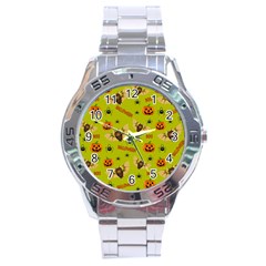 Bat, pumpkin and spider pattern Stainless Steel Analogue Watch