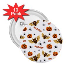 Bat, Pumpkin And Spider Pattern 2 25  Buttons (10 Pack)  by Valentinaart