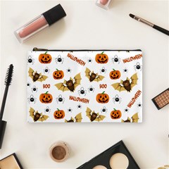 Bat, Pumpkin And Spider Pattern Cosmetic Bag (medium)  by Valentinaart