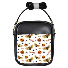 Bat, Pumpkin And Spider Pattern Girls Sling Bags