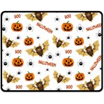 Bat, pumpkin and spider pattern Fleece Blanket (Medium)  60 x50  Blanket Front