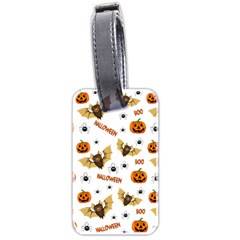 Bat, Pumpkin And Spider Pattern Luggage Tags (two Sides) by Valentinaart