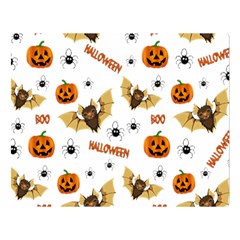 Bat, Pumpkin And Spider Pattern Double Sided Flano Blanket (large)  by Valentinaart