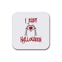 I Just Love Halloween Rubber Coaster (square)  by Valentinaart