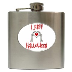 I Just Love Halloween Hip Flask (6 Oz) by Valentinaart