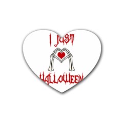 I Just Love Halloween Rubber Coaster (heart)  by Valentinaart