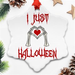 I Just Love Halloween Snowflake Ornament (two Sides) by Valentinaart