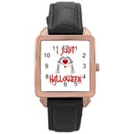 I just love Halloween Rose Gold Leather Watch  Front