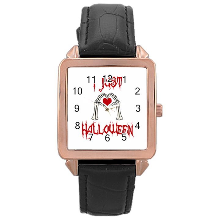 I just love Halloween Rose Gold Leather Watch 