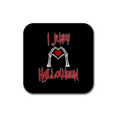 I Just Love Halloween Rubber Coaster (square)  by Valentinaart