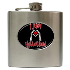 I Just Love Halloween Hip Flask (6 Oz) by Valentinaart