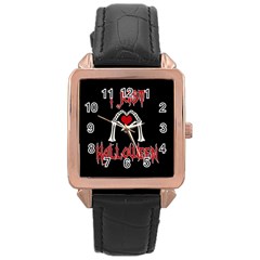 I Just Love Halloween Rose Gold Leather Watch  by Valentinaart