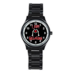 I Just Love Halloween Stainless Steel Round Watch by Valentinaart