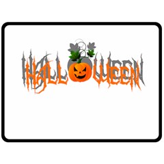 Halloween Fleece Blanket (large)  by Valentinaart