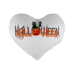 Halloween Standard 16  Premium Flano Heart Shape Cushions by Valentinaart