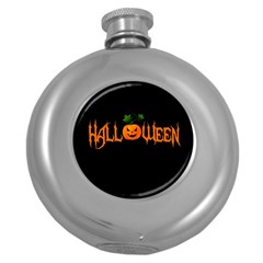 Halloween Round Hip Flask (5 Oz) by Valentinaart