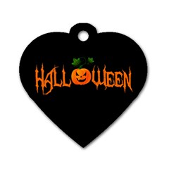 Halloween Dog Tag Heart (one Side) by Valentinaart