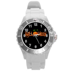 Halloween Round Plastic Sport Watch (l) by Valentinaart