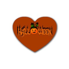 Halloween Rubber Coaster (heart)  by Valentinaart