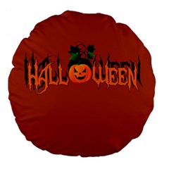 Halloween Large 18  Premium Flano Round Cushions by Valentinaart