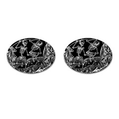 Skeletons - Halloween Cufflinks (oval) by Valentinaart