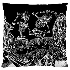 Skeletons - Halloween Large Cushion Case (one Side) by Valentinaart