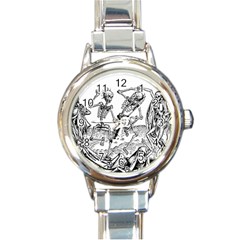 Skeletons - Halloween Round Italian Charm Watch