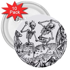 Skeletons - Halloween 3  Buttons (10 pack) 