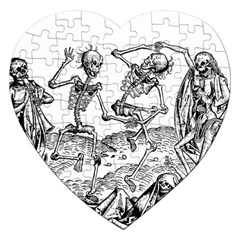 Skeletons - Halloween Jigsaw Puzzle (Heart)