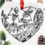 Skeletons - Halloween Heart Ornament (Two Sides) Front