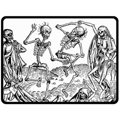 Skeletons - Halloween Double Sided Fleece Blanket (Large) 