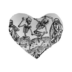 Skeletons - Halloween Standard 16  Premium Flano Heart Shape Cushions