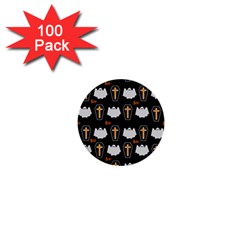 Ghost And Chest Halloween Pattern 1  Mini Buttons (100 Pack)  by Valentinaart