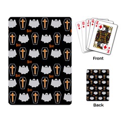 Ghost And Chest Halloween Pattern Playing Card by Valentinaart