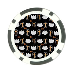 Ghost And Chest Halloween Pattern Poker Chip Card Guard by Valentinaart