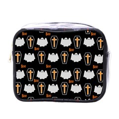 Ghost And Chest Halloween Pattern Mini Toiletries Bags by Valentinaart