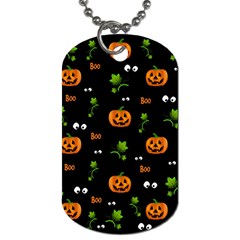 Pumpkins - Halloween Pattern Dog Tag (one Side) by Valentinaart