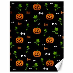 Pumpkins - Halloween Pattern Canvas 36  X 48   by Valentinaart