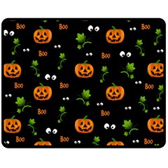 Pumpkins - Halloween Pattern Fleece Blanket (medium)  by Valentinaart