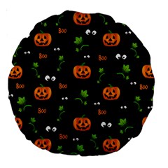 Pumpkins - Halloween Pattern Large 18  Premium Round Cushions by Valentinaart